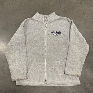 Vintage 90's Y2K La Jolla California Heather Grey Full Zip Crewneck Sweatshirt M